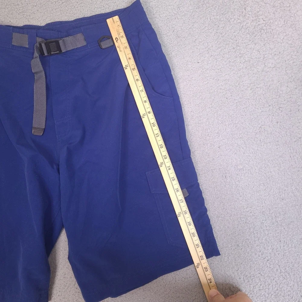 Cabela's Cargo Shorts Mens Large 36 Blue Hybrid‎ Swim Wear Lined Fishing Belted